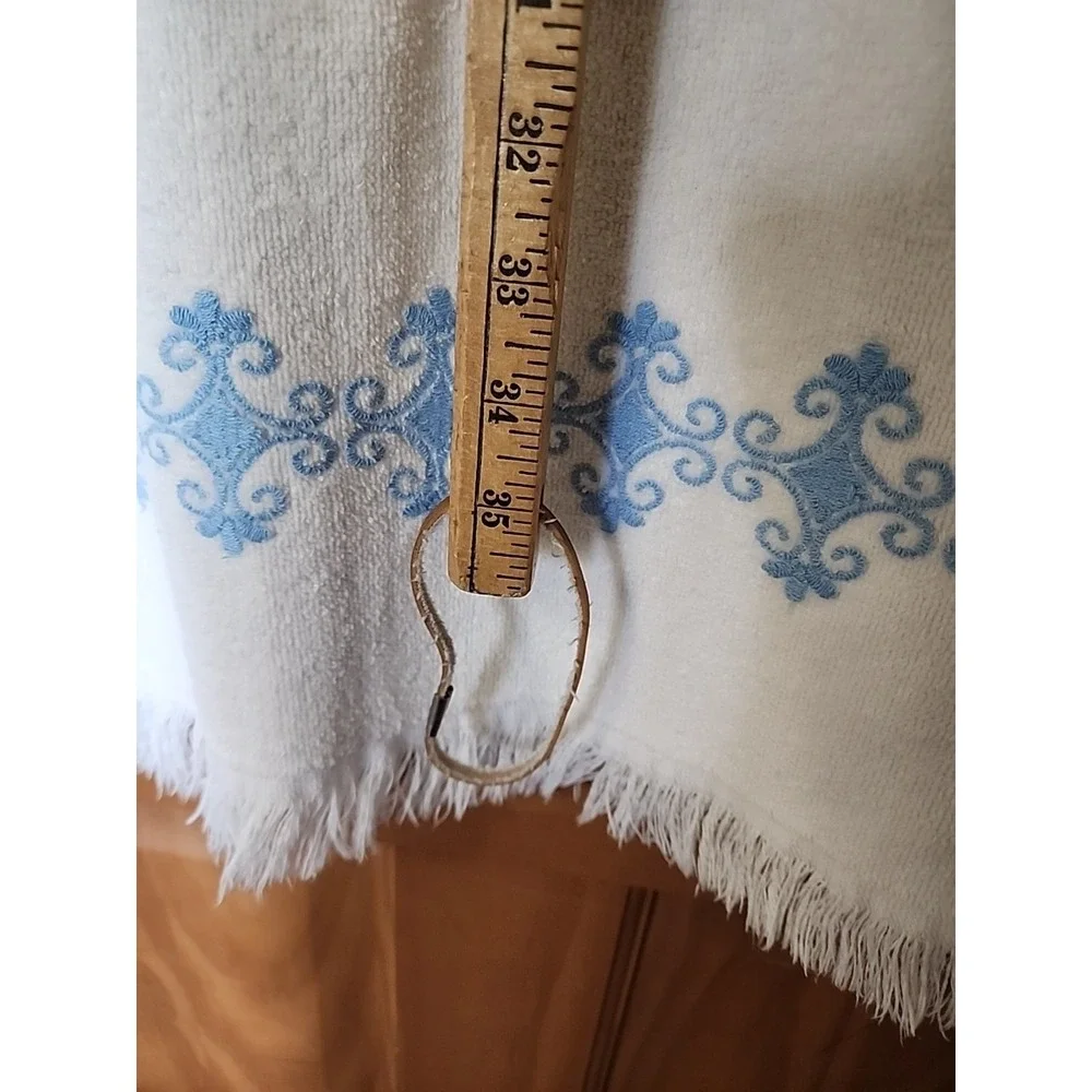 VTG Set Of 4 Canon‎ Hand Bath Towels Washcloth Baby Blue White Floral Scroll Lot